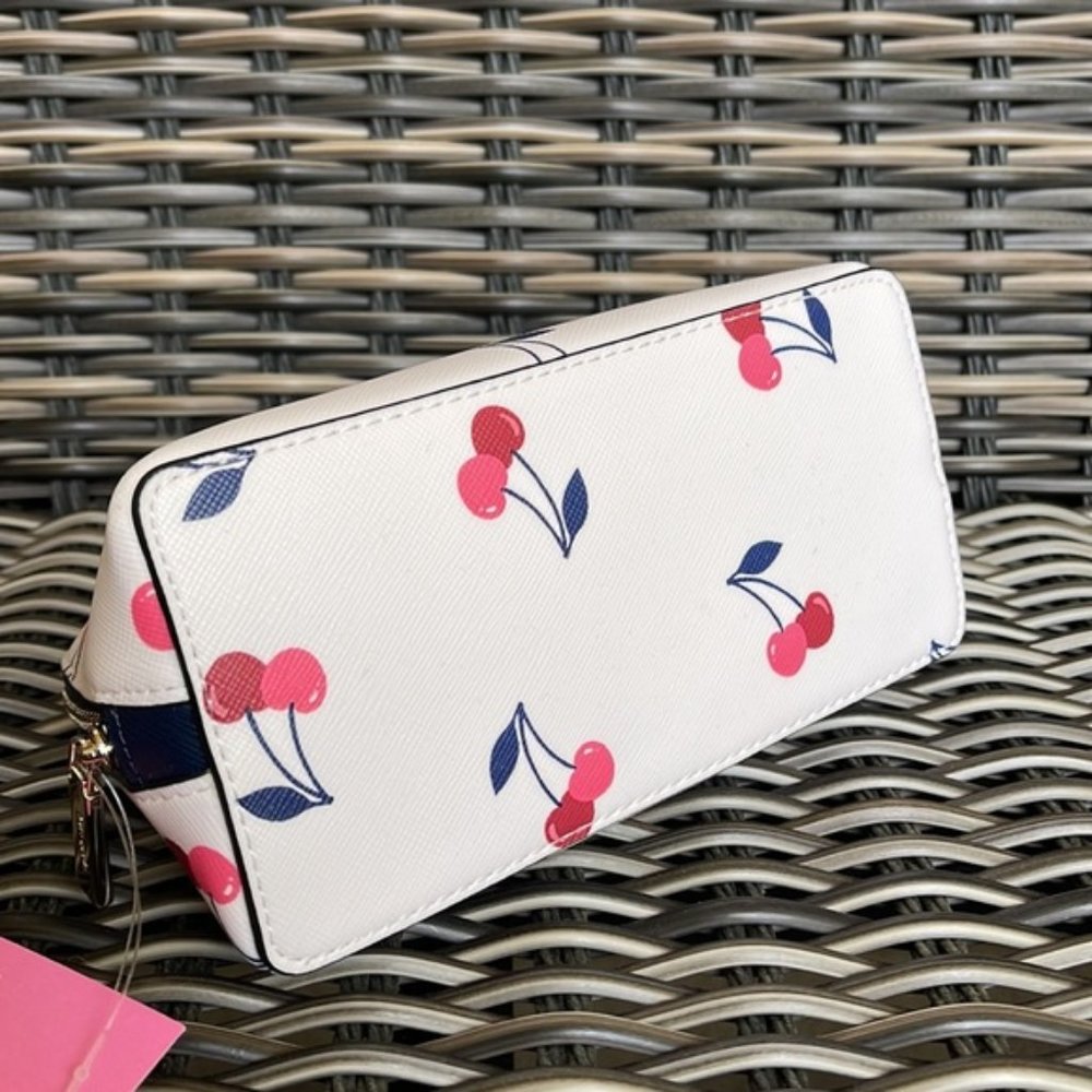 Kate Spade Dancing Cherrie Small Cosmetic Case Cream Multi - Picture 13 of 15